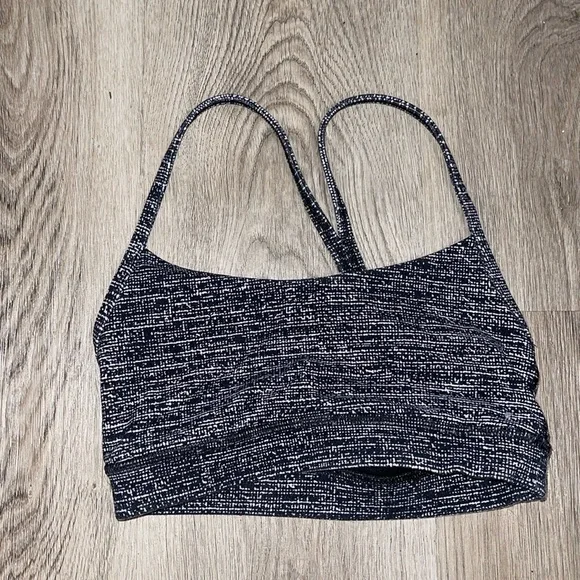 Lululemon Flow Y Bra *Nulu Twillines Ice Grey Black 2 - Picture 2 of 6